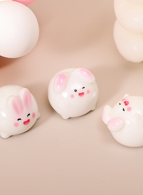 微景观摆件可爱创意小白兔家居桌面车载树脂diy工艺装饰摆件