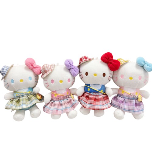 可爱毛绒KT猫玩偶公仔钥匙扣挂件玩具hellokitty书包卡通娃娃 - 图3