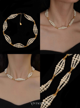 美第奇晚宴｜复古多层珍珠choker