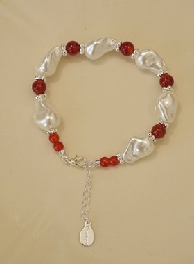 胭脂玉露｜巴洛克红玛瑙手链