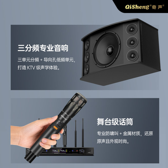 奇声T12家庭KTV音响套装全套点歌机一体机客厅K歌功放音箱家用