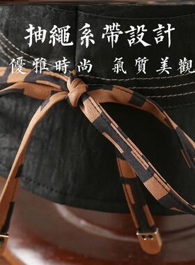 布塔春秋夏季香云纱帽子女双面戴防晒遮阳帽重磅桑蚕丝龟纹渔夫帽
