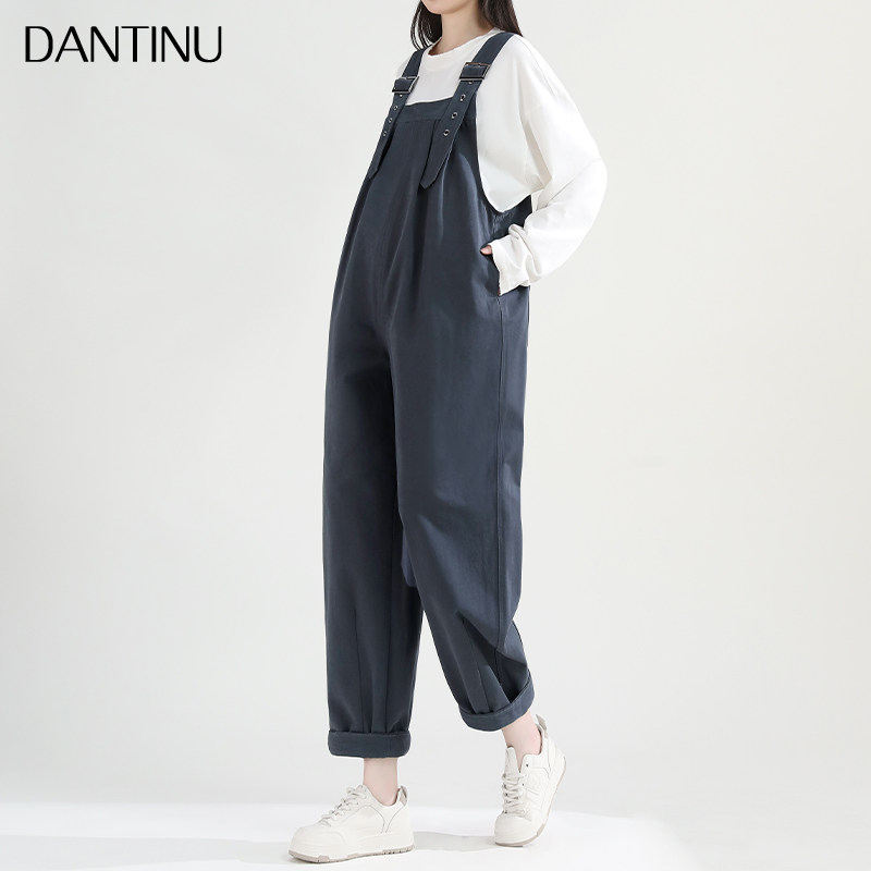 孕妇背带裤春秋款外穿洋气减龄套装两件套宽松大码小个子春季长裤,淘宝优惠券,粉丝福利购,淘宝优惠卷