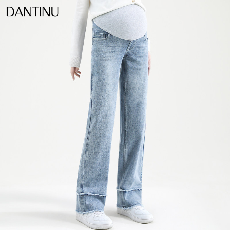 孕妇牛仔春季加长版高个子阔腿裤 丹媞奴孕妇阔腿裤