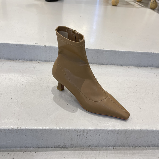 Short boots slim boots cat heel women's boots fashion