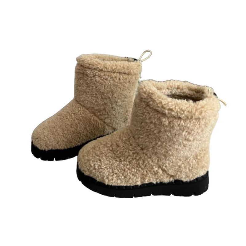 小池在首尔东大门冬季新款卷卷毛加厚仿羊羔绒抽绳小众休闲雪地靴,淘宝优惠券,粉丝福利购,淘宝优惠卷