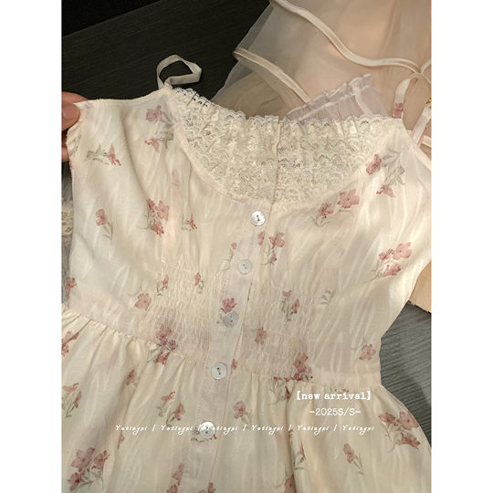 YETINGXI Pure Desire Sweetheart/японские кружевные подтяжки с цветочным принтом Pure Desire, сетчатый топ на талии, комплект из двух предметов