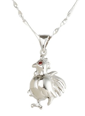 小兔子纯银吊坠女999足银十二生肖吊坠纯银属相项链锁骨链子银饰