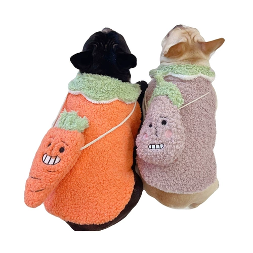 Смешная фенни ягненка-флис Хлопковый жилет Корги теплый куртка толстая собачья одежда плюс флиновая одежда для больших размеров