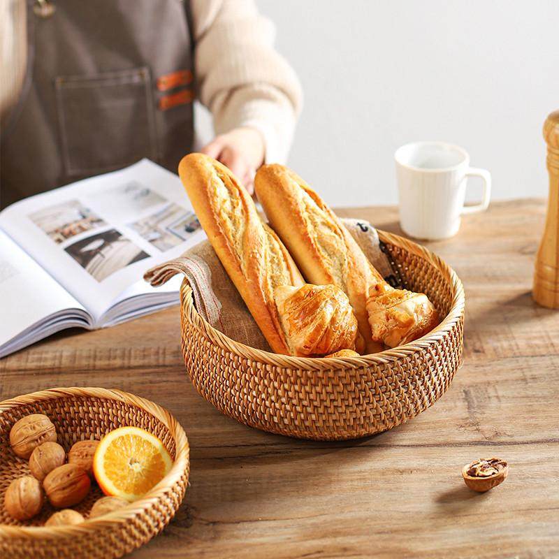 舍里越南藤编果篮客厅家用现代茶几水果盘零食收纳盒竹编筐面包篮,淘宝优惠券,粉丝福利购,淘宝优惠卷