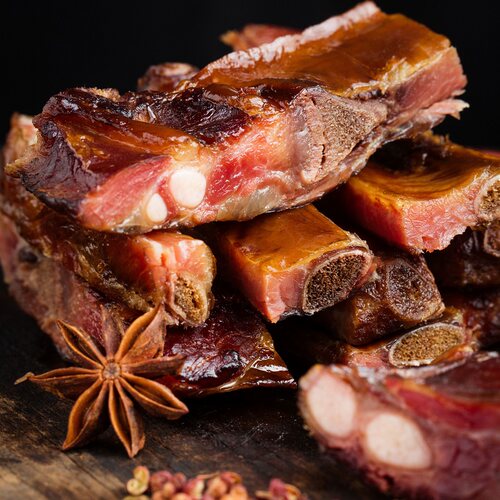 陈二洋 四川特产柴火烟熏排骨腊肉 农家手工自制咸肉腊排骨250g - 图0