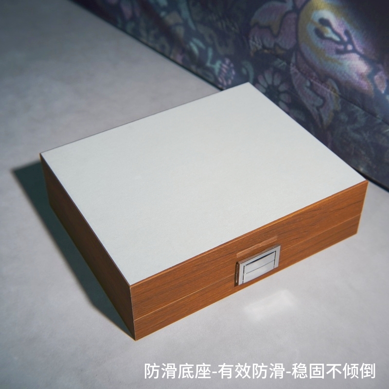 手表收纳盒10格黑胡桃木纹高档木质表盒机械腕表展示收藏灰色内里 - 图1