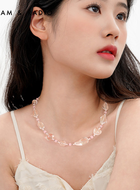 Dream＆Radio不规则透明水晶项链女设计感锁骨链