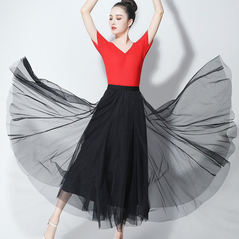 新款夏季成人女广场舞服大裙摆三层网纱古典舞蹈练功服套装,淘宝优惠券,粉丝福利购,淘宝优惠卷