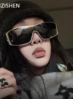 欧美金属连体未来感太阳眼镜
