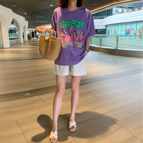 孕妇夏装短袖T恤纯棉宽松中长款时尚上衣孕妇装套装潮妈2026夏款 - 图2