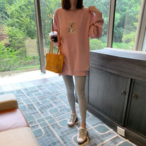 Gestational maternity dress gush with a long sleeve T-shirt with long sleeves T-shirt undershirt overalls for autumn and winter clothing