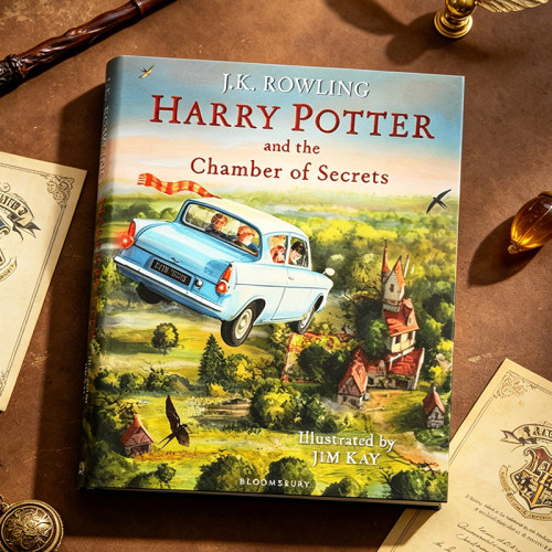 哈利波特英语原版 harry potter 1哈利波特彩绘插画版精装版1-2-3-4-5合售5册魔法石Philosopher's Stone密室阿兹卡班的囚徒火焰杯 - 图0
