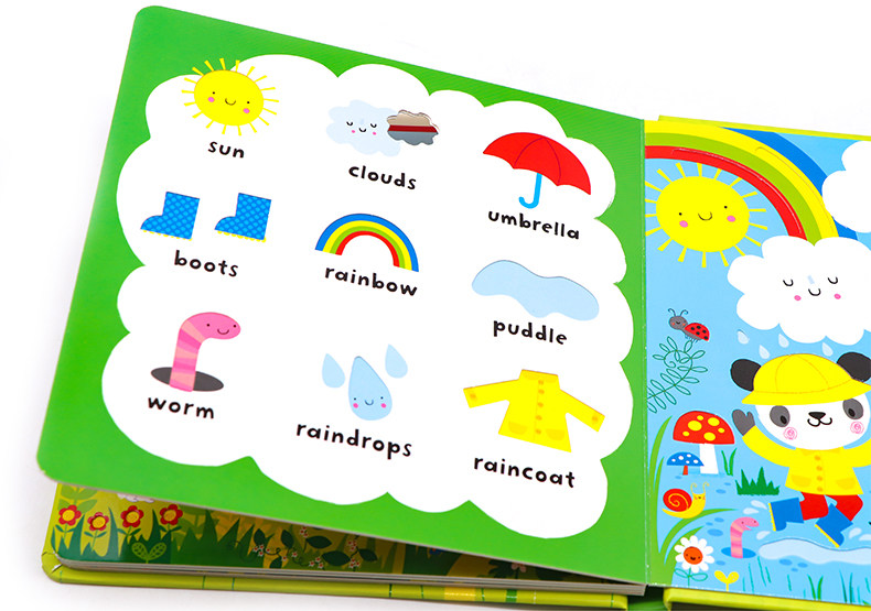 进口英文原版正版 Usborne宝宝的花园词汇 Baby's very first play book Garden words幼儿童单词学习洞洞书触摸书英语启蒙认知