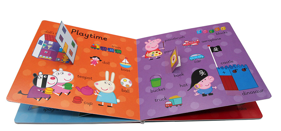 进口英文原版正版 小猪佩奇100个单词纸板书 Peppa Pig First 100 WordsWipe-Clean workbook 可重复擦写刷刷笔7册合售粉红猪小妹