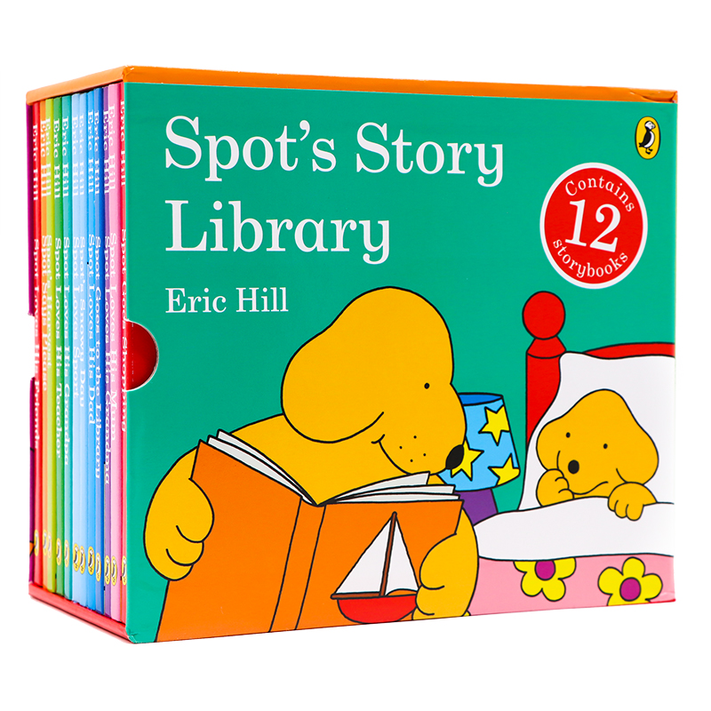 where is spot 小玻在哪里同系列 小玻小小图书馆12册礼盒装 Spot's Story Library 英文原版绘本小玻成长 原版英文书 Eric Hill - 图0