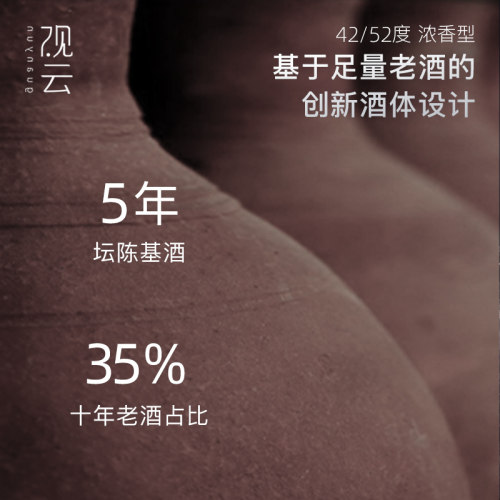 观云经典系列42/52度浓香型白酒纯粮酒500ml*6瓶商务宴请节日送礼 - 图3