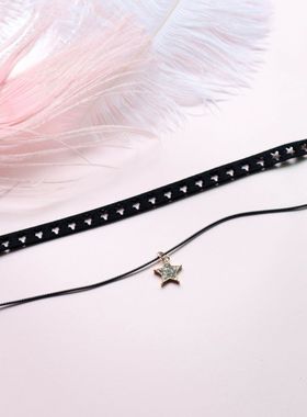 choker黑色短款毛衣链