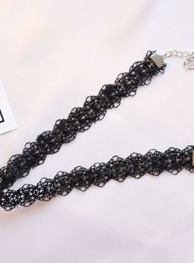 choker欧美黑色蕾丝短款锁骨链