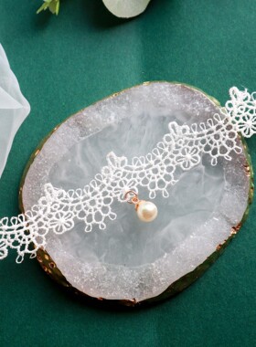 choker少女风白色蕾丝项圈锁骨链