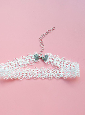 choker白色超仙花卉颈链蕾丝项圈