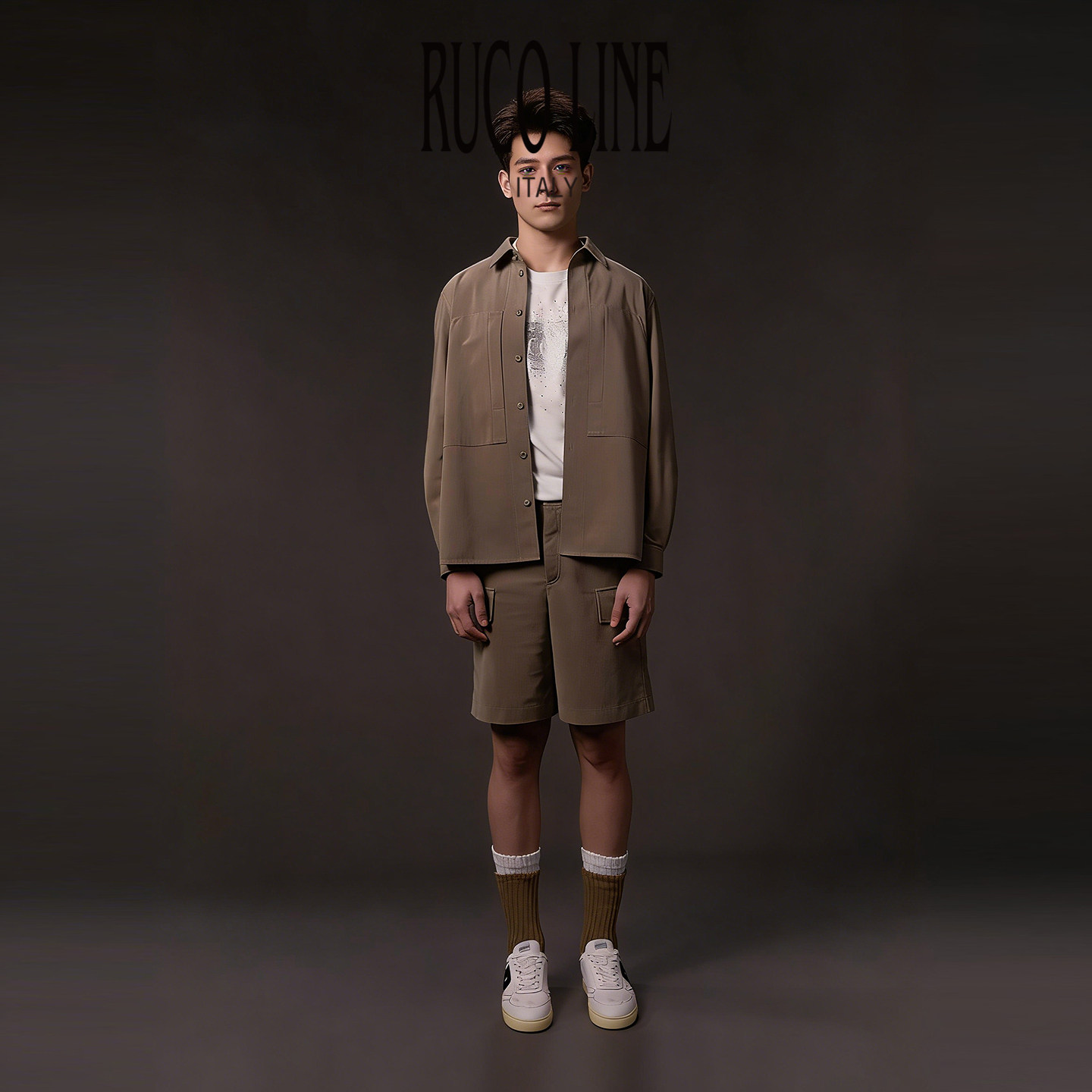 【新品】Ruco Line如卡莱 25秋冬男士短裤休闲条纹大口袋工装风,淘宝优惠券,粉丝福利购,淘宝优惠卷