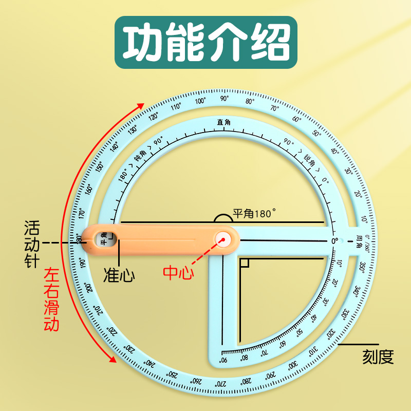 晨光活动角数学教具小学生画角的初步认识学角锐角钝角量角演示器 - 图3