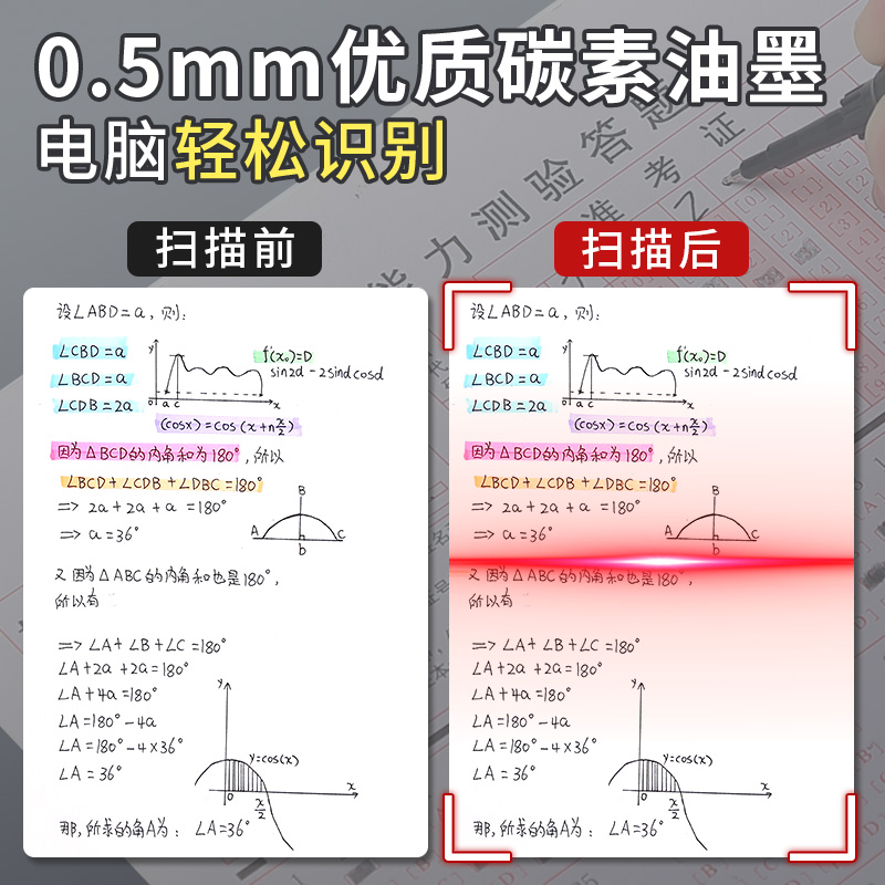 晨光按动笔芯0.5中性笔芯大墨王刷题笔芯小分贝静音按动笔替芯黑色st头速干大容量弹簧头按压式超黑签字笔芯 - 图3