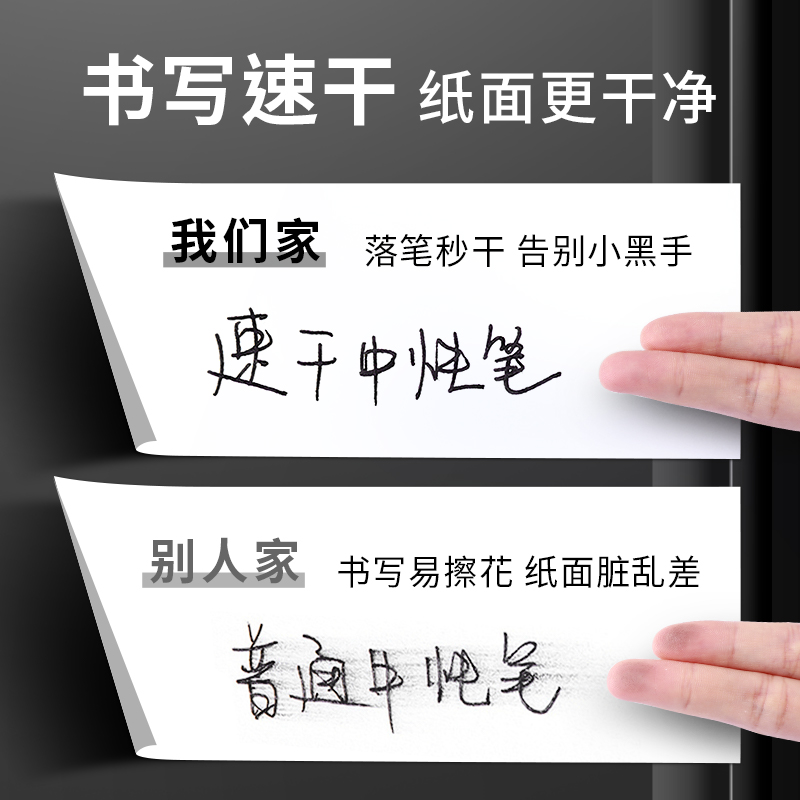 晨光好静音按动笔小分贝中性笔水笔学生用大容量黑色速干考试专用st笔头碳素超黑签字笔芯0.5按压式刷题笔-图1