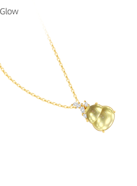 s925银水沫玉葫芦项链女轻奢高级