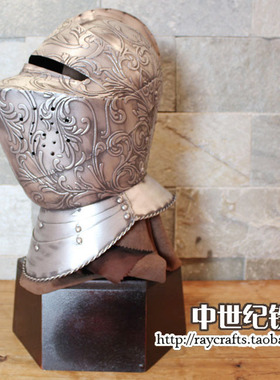 欧洲中世纪骑士头盔武士盔甲大堂