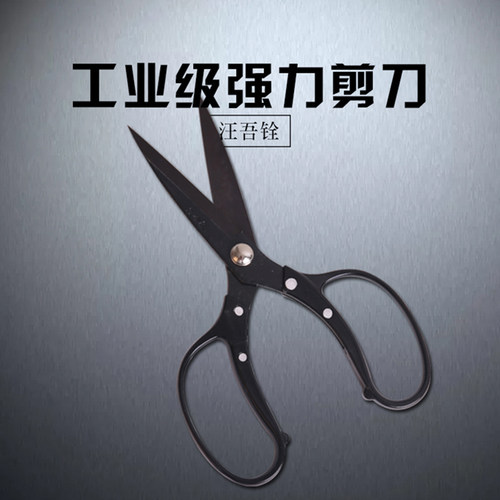 汪吾铨剪刀家用工业剪海棉剪刀锰钢橡胶剪刀皮革强力剪刀多功能 - 图2