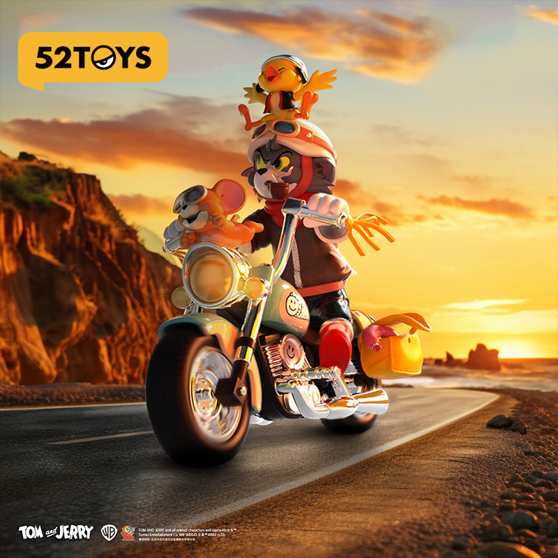 52TOYS猫和老鼠复古机车手办潮玩玩具公仔摆件520送男友礼物