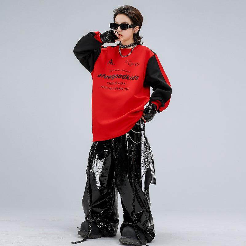 儿童街舞潮服嘻哈男童黑皮裤表演服套装hiphop女童潮装元旦演出服,淘宝优惠券,粉丝福利购,淘宝优惠卷