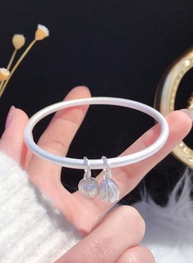 小众两世欢纯银古法实心刻字手环