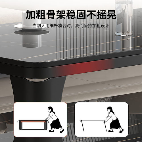 茶几客厅家用小户型简约现代仿大理石钢化玻璃电视柜茶台桌子茶几 - 图2