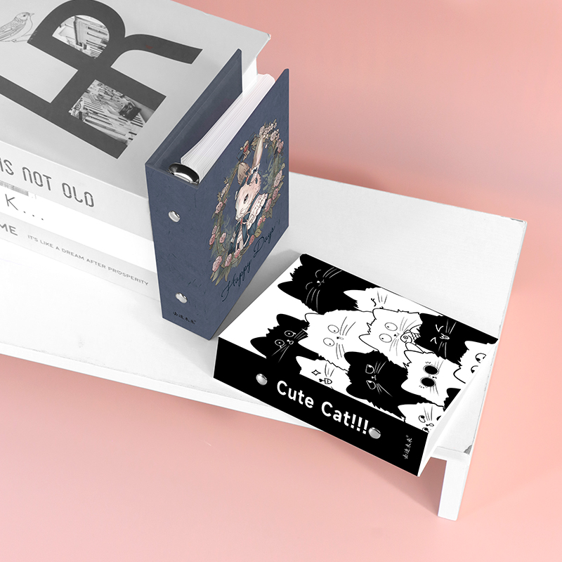 加厚硬纸板A7活页本相册一格两格手账素材贴纸票据小卡收纳卡册 - 图1