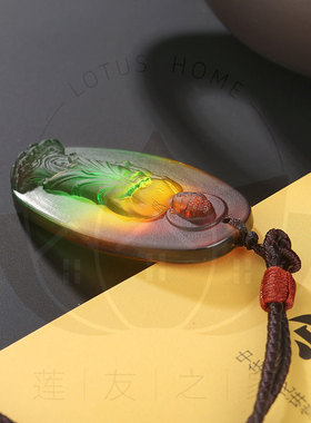 多彩琉璃佛牌吊坠南无阿弥陀佛