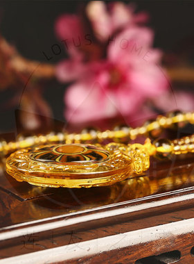 琉璃佛牌吊坠宽约3.4cm长约4厘米双面南无阿弥陀佛琉璃项坠