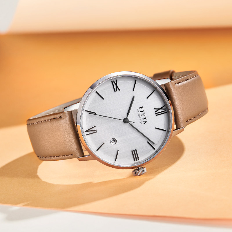 飞亚达男士自动机械手表休闲百搭时尚简约皮带防水日历腕表