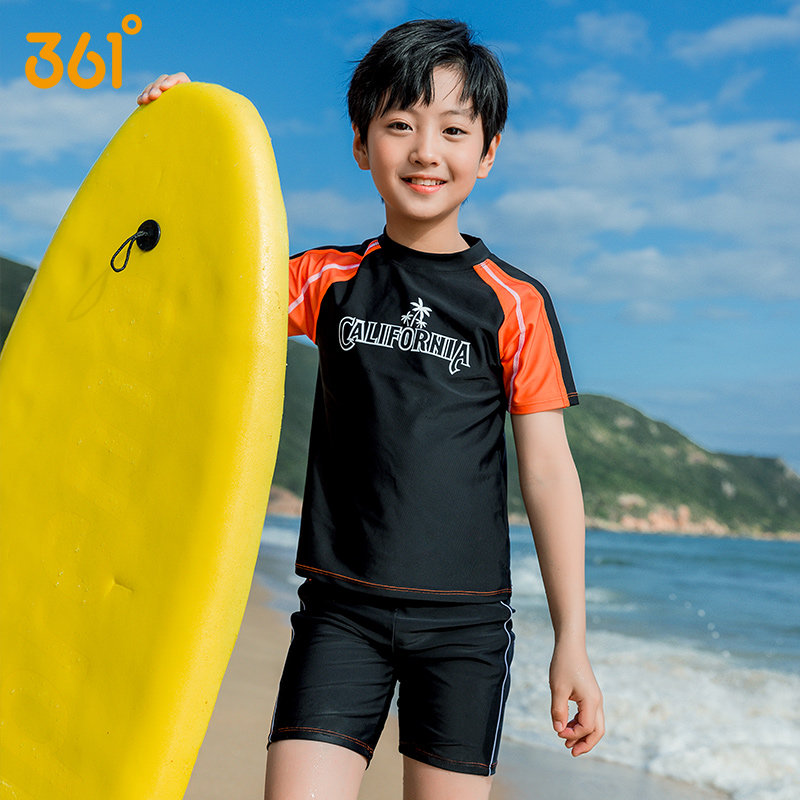 361 Children's Swimwear 2024 New Boys' Split Suit Warm Middle Children's Hot Spring Swimming Suit for Big Children