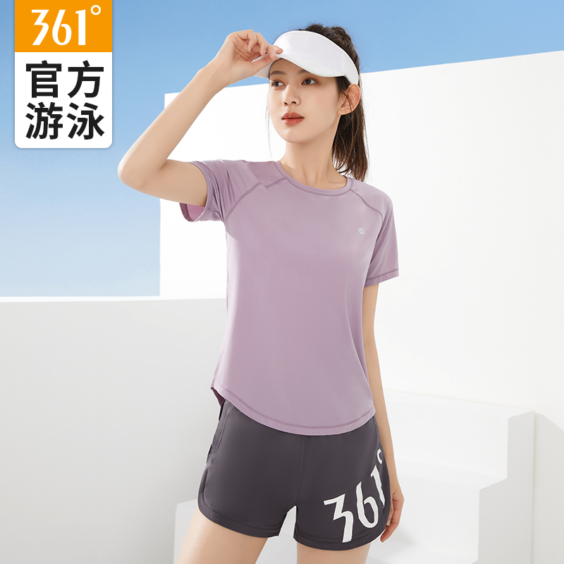 361瑜伽服女2024新款夏季健身服跑步网纱宽松短袖运动t恤运动上衣 - 图1