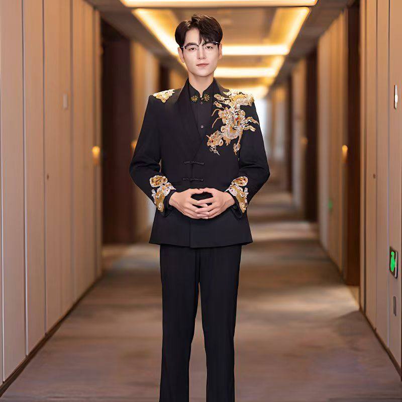 新郎结婚礼服中山装套装2025新款复古唐装男士喜服中式男装中国风,淘宝优惠券,粉丝福利购,淘宝优惠卷