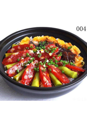 仿真腊味排骨煲仔饭砂锅模型