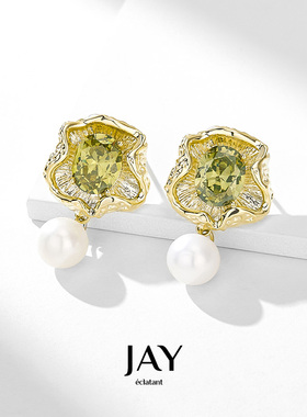 JAY绿境系列复古绿色耳环